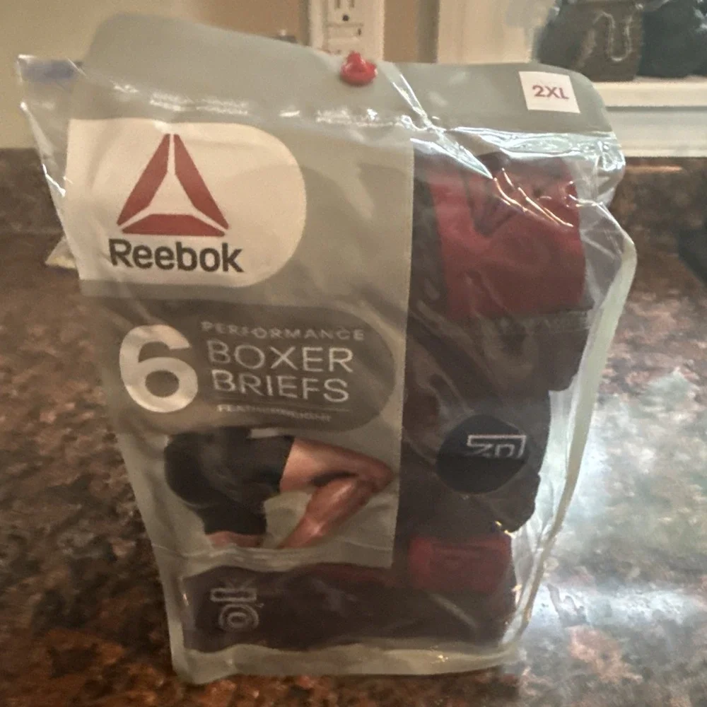 Reebok Performance Men's Mesh Boxer Briefs 6-Pack S Moisture Wicking Stretch 2XL